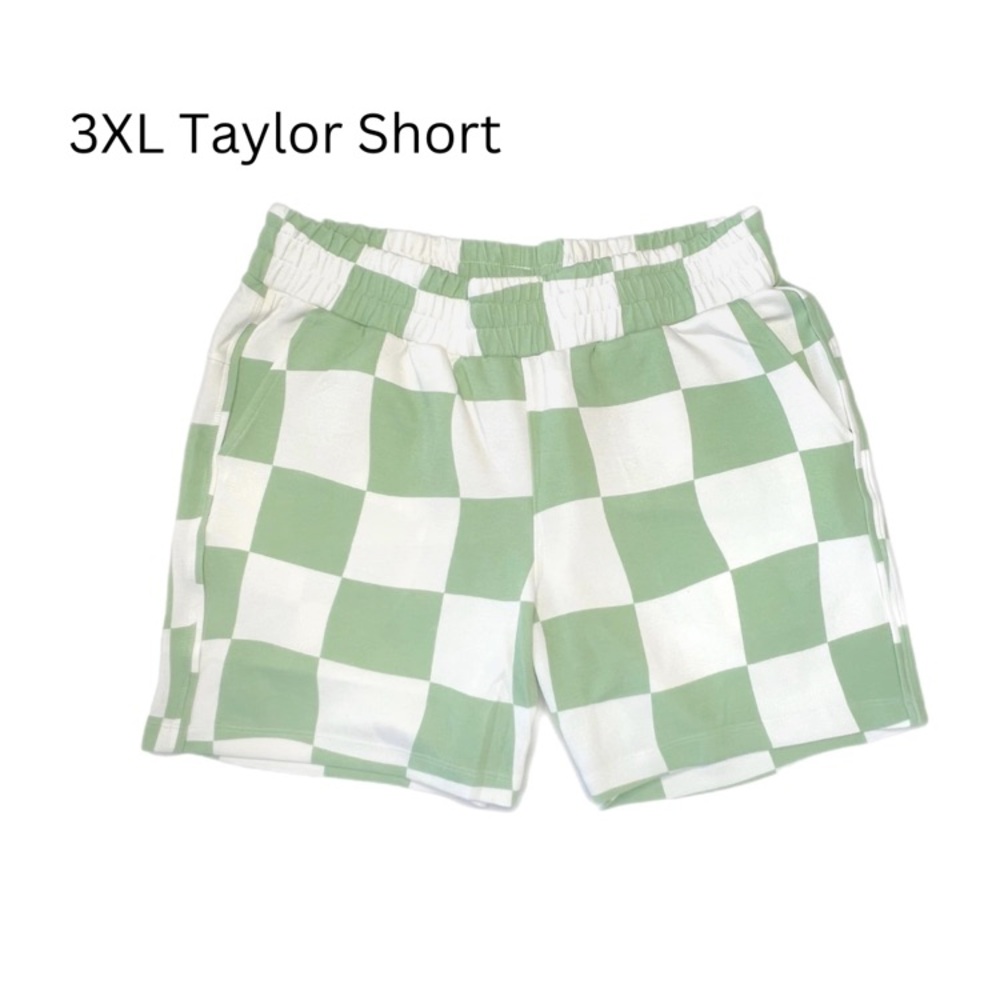 LuLaRoe Green and White Checkered Shorts